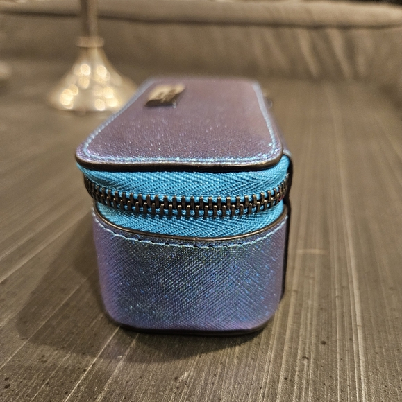 Henri Bendel West 57th Lipstick Case With Mirror Galactic Petrol Leather - Picture 3 of 6